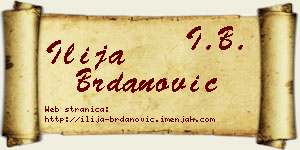 Ilija Brdanović vizit kartica